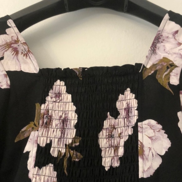 Free Press Floral Print Crop Top Short Sleeves - Picture 9 of 12